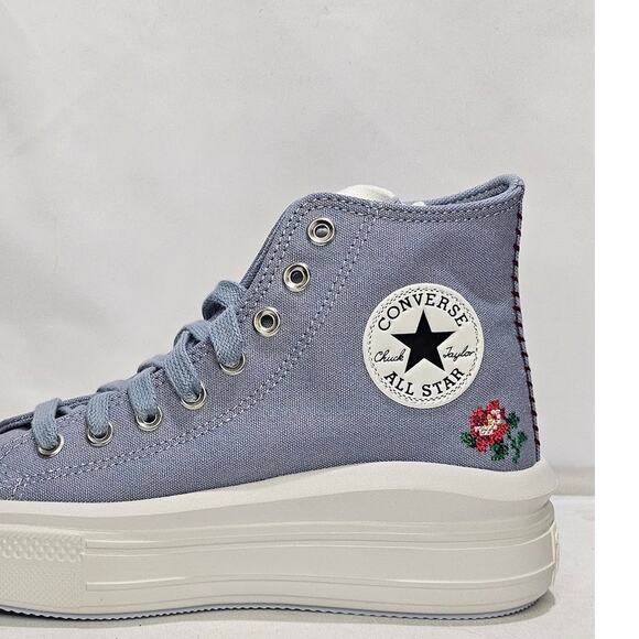 Converse Women's CTAS Move Hi Platform Rose Cross Stitch Size 8.5  A12571CNWT - Picture 4 of 9